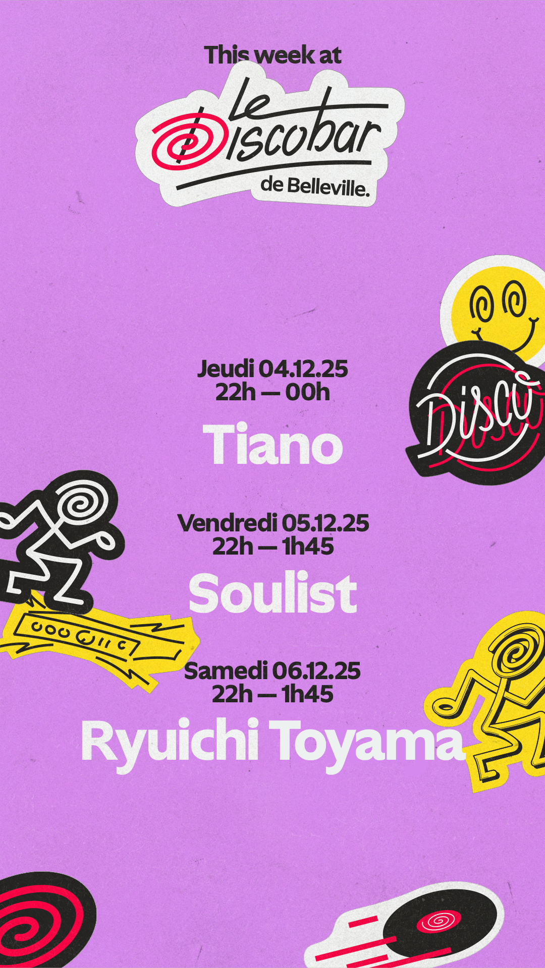 Programmation de la semaine – Le Discobar